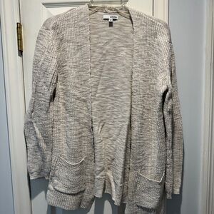 Sonoma Light Gray Open Front Knit Cardigan